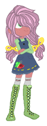 Size: 180x480 | Tagged: safe, artist:aunickakim, imported from derpibooru, oc, oc only, oc:fluttering rose, equestria girls, boots, child, clothes, crossed arms, dress, freckles, hair over one eye, offspring, parent:big macintosh, parent:fluttershy, parents:fluttermac, pigtails, shoes, simple background, solo, thigh boots, transparent background, twintails