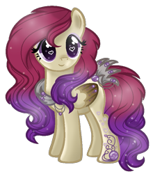 Size: 641x727 | Tagged: safe, artist:gihhbloonde, imported from derpibooru, oc, oc only, oc:condensed milk, pegasus, pony, base used, ethereal mane, eyelashes, female, heart eyes, looking back, mare, pegasus oc, simple background, smiling, solo, starry mane, tattoo, transparent background, wingding eyes, wings