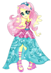 Size: 436x620 | Tagged: safe, artist:gihhbloonde, imported from derpibooru, fluttershy, equestria girls, base used, clothes, dress, eyelashes, female, high heels, ponied up, shoes, simple background, smiling, transparent background, wings