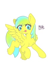 Size: 679x960 | Tagged: safe, artist:陌路, imported from derpibooru, oc, oc only, oc:nature guard, pegasus, pony, chest fluff, looking at you, solo, spread wings, wings