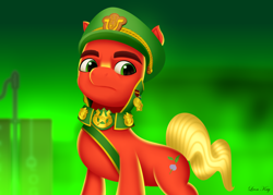 Size: 3500x2500 | Tagged: safe, artist:leonkay, imported from derpibooru, sprout cloverleaf, earth pony, pony, spoiler:my little pony: a new generation, emperor sprout, g5, high res, male, my little pony: a new generation, solo, stallion