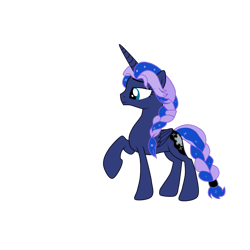 Size: 2449x2449 | Tagged: safe, artist:ritya9898, imported from derpibooru, princess luna, alicorn, pony, alternate cutie mark, alternate hairstyle, elsa, female, frozen (movie), high res, lidded eyes, queen lunelsa, raised hoof, simple background, solo, transparent background