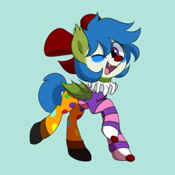 Size: 1800x1800 | Tagged: safe, artist:handgunboi, imported from derpibooru, oc, bat pony, pony, bat pony oc, clown, clown makeup, clown nose, commission, red nose