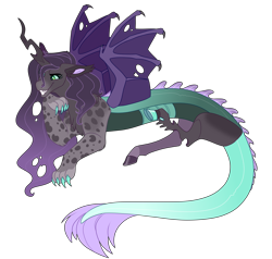 Size: 2000x1900 | Tagged: safe, artist:uunicornicc, imported from derpibooru, oc, oc only, hybrid, interspecies offspring, offspring, parent:discord, parent:queen chrysalis, parents:discolis, simple background, solo, transparent background