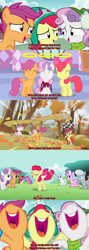 Size: 1920x5400 | Tagged: safe, edit, edited screencap, imported from derpibooru, screencap, apple bloom, cotton cloudy, diamond tiara, scootaloo, silver spoon, sweetie belle, twist, earth pony, pegasus, unicorn, best gift ever, season 1, season 2, stare master, the cutie pox, alvin and the chipmunks, christmas, christmas don't be late, cutie mark crusaders, holiday, loop-de-hoop, lyrics, lyrics in the description, paraglider, singing, song reference, text, youtube link in the description