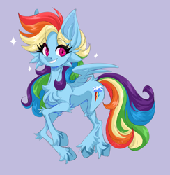 Size: 2286x2340 | Tagged: safe, artist:1an1, imported from derpibooru, rainbow dash, pegasus, pony, cheek fluff, chest fluff, cutie mark, eyelashes, high res, side view, simple background, smiling, solo, unshorn fetlocks, wings