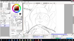 Size: 1366x768 | Tagged: safe, artist:anotherdeadrat, screencap, fluttershy, pony, drawpile, monochrome, paint tool sai, sketch, smiling, wip