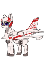 Size: 896x1280 | Tagged: safe, artist:andromailus, oc, oc only, oc:medi, original species, plane pony, pony, blue eyes, female, kc-46, looking at you, mare, plane, simple background, solo, transparent background