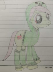 Size: 1179x1609 | Tagged: safe, imported from derpibooru, creeper, lined paper, minecraft, solo, traditional art