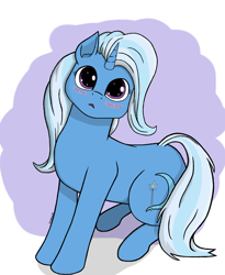 Size: 1620x1980 | Tagged: safe, artist:kpapwiss, imported from derpibooru, trixie, pony, unicorn, blushing, cute, diatrixes, ear fluff, eyelashes, female, front view, horn, looking at you, mare, solo