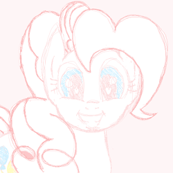 Size: 500x500 | Tagged: safe, artist:legendoflink, imported from derpibooru, pinkie pie, earth pony, pony, heart eyes, looking at you, ms paint, simple background, smiling, wingding eyes