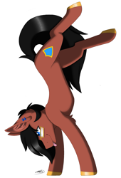 Size: 1555x2289 | Tagged: safe, artist:melodytheartpony, imported from derpibooru, oc, earth pony, pony, :p, commission, cute, ear piercing, earring, fundraiser, glasses, handstand, happy, jewelry, male, piercing, signature, simple background, smiling, tongue out, upside down, white background, ych result, your character here
