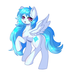 Size: 1280x1280 | Tagged: safe, imported from derpibooru, oc, oc only, oc:cyan snow, pegasus, female, simple background, solo, white background