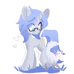 Size: 1500x1500 | Tagged: safe, artist:tsarstvo, imported from derpibooru, oc, oc only, pony, unicorn, ambiguous gender, floating heart, glasses, heart, simple background, white background