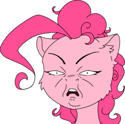 Size: 825x818 | Tagged: safe, artist:alcor, imported from derpibooru, pinkie pie, earth pony, pony, bust, disgusted, funny face, jojo reference, shocked, simple background, sketch, solo, transparent background, wat