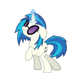 Size: 1071x1080 | Tagged: safe, artist:shadesofeverfree, imported from derpibooru, dj pon-3, vinyl scratch, pony, unicorn, female, floppy ears, glowing, glowing horn, grin, horn, magic, magic aura, mare, raised hoof, simple background, smiling, solo, standing, tail, transparent background, two toned mane, two toned tail, vector