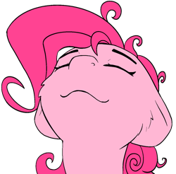 Size: 1117x1100 | Tagged: safe, artist:alcor, imported from derpibooru, pinkie pie, earth pony, pony, eyes closed, simple background, sketch, smiling, solo, transparent background
