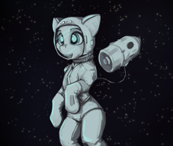 Size: 3298x2764 | Tagged: safe, artist:alcor, imported from derpibooru, pony, eye reflection, happy, high res, open mouth, reflection, sketch, space, spacesuit