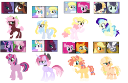 Size: 2022x1321 | Tagged: safe, artist:tragedy-kaz, imported from derpibooru, cheerilee, coloratura, derpy hooves, pinkie pie, princess celestia, songbird serenade, sunburst, tempest shadow, trouble shoes, twilight sparkle, zecora, alicorn, earth pony, hybrid, pegasus, pony, unicorn, zebra, zony, my little pony: the movie, base used, broken horn, ear piercing, earring, female, headworn microphone, horn, interspecies offspring, jewelry, magical lesbian spawn, male, mare, neck rings, offspring, parent:applejack, parent:cheerilee, parent:coloratura, parent:discord, parent:pinkie pie, parent:princess celestia, parent:songbird serenade, parent:sunburst, parent:tempest shadow, parent:trouble shoes, parent:twilight sparkle, parent:zecora, parents:applecora, parents:cheerilight, parents:derpylestia, parents:derpypie, parents:pinkieburst, piercing, screencap reference, simple background, stallion, transparent background, twilight sparkle (alicorn), unshorn fetlocks