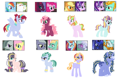 Size: 2255x1439 | Tagged: safe, artist:tragedy-kaz, imported from derpibooru, applejack, bulk biceps, fluttershy, hoity toity, lightning dust, limestone pie, marble pie, pinkie pie, princess luna, rainbow dash, rockhoof, sassy saddles, starlight glimmer, tempest shadow, zephyr breeze, oc, alicorn, earth pony, pegasus, pony, unicorn, base used, bulkdash, female, glimmerjack, lesbian, magical lesbian spawn, male, marbleshy, mare, offspring, parent:applejack, parent:bulk biceps, parent:fluttershy, parent:hoity toity, parent:lightning dust, parent:limestone pie, parent:marble pie, parent:pinkie pie, parent:princess luna, parent:rainbow dash, parent:rockhoof, parent:sassy saddles, parent:starlight glimmer, parent:tempest shadow, parent:zephyr breeze, parents:glimmerjack, parents:marbleshy, parents:rainbulk, parents:rockluna, parents:stardust, parents:tempestpie, parents:zephyrstone, rockluna, screencap reference, shipping, simple background, stallion, stardust (pairing), straight, tempestpie, transparent background, zephyrstone