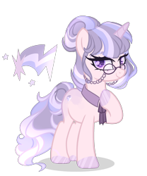 Size: 2036x2452 | Tagged: safe, artist:just-silvushka, artist:meimisuki, imported from derpibooru, oc, oc only, pony, unicorn, eyelashes, glasses, high res, hoof on chest, hoof polish, horn, makeup, offspring, parent:flash sentry, parent:twilight sparkle, parents:flashlight, simple background, smiling, solo, transparent background, unicorn oc