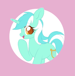 Size: 1753x1766 | Tagged: safe, artist:pxper_wing, edit, editor:edits of hate, editor:unofficial edits thread, imported from ponybooru, lyra heartstrings, pony, unicorn, base, cute, female, looking at you, mare, pink background, raised leg, simple background, solo