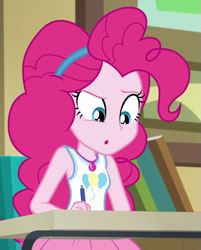 Size: 553x689 | Tagged: safe, imported from derpibooru, screencap, pinkie pie, equestria girls, equestria girls series, holidays unwrapped, spoiler:eqg series (season 2), blizzard or bust, cropped, geode of sugar bombs, magical geodes, solo