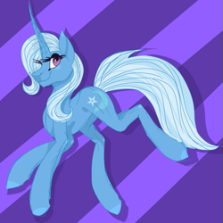 Size: 593x593 | Tagged: safe, artist:full-time-retard, imported from derpibooru, trixie, pony, unicorn, abstract background, colored, concave belly, female, horn, long horn, long legs, mare, sketch, slim, solo, thin