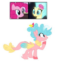 Size: 633x669 | Tagged: safe, artist:tragedy-kaz, imported from derpibooru, pinkie pie, princess skystar, oc, hybrid, pony, seapony (g4), my little pony: the movie, base used, eyelashes, interspecies offspring, magical lesbian spawn, offspring, parent:pinkie pie, parent:princess skystar, parents:skypie, screencap reference, simple background, transparent background