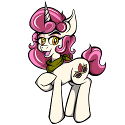 Size: 1500x1500 | Tagged: safe, artist:mrcapriccio, imported from derpibooru, oc, oc only, oc:dolce spiaro, pony, unicorn, derpibooru community collaboration, 2022 community collab, female, full body, mare, neckerchief, simple background, solo, transparent background