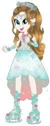 Size: 290x728 | Tagged: safe, artist:gihhbloonde, imported from derpibooru, oc, oc only, oc:gihh bloonde, equestria girls, base used, clothes, dress, eyelashes, female, floral head wreath, flower, ice skates, open mouth, simple background, smiling, solo, transparent background