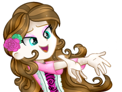 Size: 888x666 | Tagged: safe, artist:gihhbloonde, imported from derpibooru, oc, oc only, oc:gihh bloonde, equestria girls, base used, bust, clothes, eyelashes, female, flower, flower in hair, makeup, open mouth, simple background, smiling, solo, transparent background