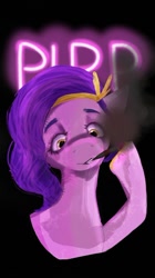 Size: 352x629 | Tagged: safe, artist:lesbean_lice69, imported from derpibooru, pipp petals, pegasus, pony, cigar, g5, my little pony: a new generation, smoking, solo