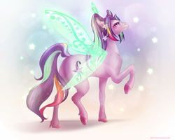 Size: 2236x1788 | Tagged: safe, artist:mirtalimeburst, imported from derpibooru, aria blaze, pony, equestria girls, artificial wings, augmented, colored hooves, equestria girls ponified, female, magic, magic wings, mare, ponified, raised hoof, solo, wings