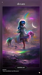 Size: 1080x1920 | Tagged: safe, generator:wombo.art, imported from derpibooru, izzy moonbow, ai content, ai generated, g5, my little pony: a new generation