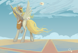 Size: 4096x2800 | Tagged: safe, artist:thelordgemm, imported from derpibooru, derpy hooves, pegasus, pony, female, mail, mailmare, satchel, solo, spread wings, wings