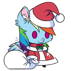 Size: 1804x1804 | Tagged: artist needed, source needed, safe, imported from derpibooru, rainbow dash, pegasus, christmas, clothes, costume, holiday, padoru, santa costume, simple background, solo, white background