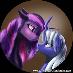 Size: 1200x1200 | Tagged: safe, artist:kirillk, imported from derpibooru, twilight sparkle, oc, pony, horn, horns are touching