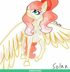 Size: 1024x1064 | Tagged: safe, artist:teonnakatztkgs, imported from derpibooru, oc, oc only, pegasus, pony, eyelashes, female, looking up, mare, pegasus oc, signature, simple background, smiling, solo, white background, wings