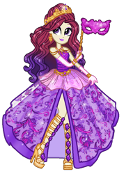 Size: 542x762 | Tagged: safe, artist:gihhbloonde, imported from derpibooru, oc, oc only, oc:condensed milk, equestria girls, base used, clothes, dress, eyelashes, female, high heels, jewelry, mask, shoes, simple background, smiling, solo, tiara, transparent background