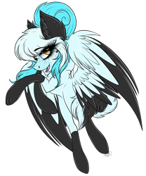 Size: 2401x2885 | Tagged: safe, artist:beamybutt, imported from derpibooru, oc, oc only, pegasus, pony, coat markings, colored wings, ear fluff, eyelashes, high res, pegasus oc, simple background, smiling, socks (coat markings), solo, transparent background, two toned wings, wings