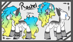 Size: 1730x1001 | Tagged: safe, artist:beamybutt, imported from derpibooru, oc, oc only, oc:rachel, earth pony, pony, bald, base used, bust, ear fluff, earth pony oc, reference sheet, smiling, spiked wristband, wristband