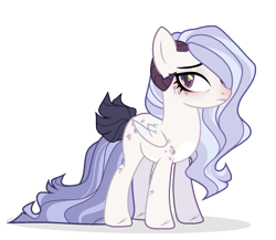 Size: 1695x1472 | Tagged: safe, artist:teaneey, imported from derpibooru, oc, oc only, hybrid, pony, base used, female, frown, horns, interspecies offspring, mare, offspring, parent:discord, parent:fluttershy, parents:discoshy, simple background, solo, transparent background, wings