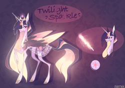 Size: 3941x2776 | Tagged: safe, artist:teaneey, imported from derpibooru, twilight sparkle, alicorn, pony, alternate design, bust, duo, female, high res, mare, raised hoof, twilight sparkle (alicorn)