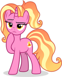 Size: 4083x5031 | Tagged: safe, artist:kojibiose, imported from derpibooru, luster dawn, pony, unicorn, absurd resolution, female, full body, horn, lidded eyes, mare, raised eyebrow, shadow, simple background, solo, standing, tail, transparent background, vector