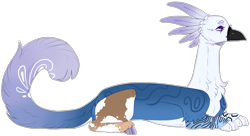 Size: 2735x1490 | Tagged: safe, artist:sleepy-nova, imported from derpibooru, oc, oc only, oc:lotus swan, draconequus, female, lying down, prone, simple background, solo, transparent background