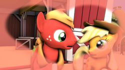 Size: 852x477 | Tagged: safe, artist:kwark85, imported from derpibooru, applejack, big macintosh, 3d, source filmmaker