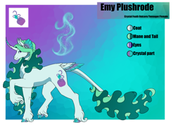 Size: 1024x725 | Tagged: safe, artist:oneiria-fylakas, imported from derpibooru, oc, oc only, oc:emy plushrode, classical unicorn, pony, unicorn, cloven hooves, curved horn, female, horn, leonine tail, mare, reference sheet, solo, tail, tail feathers, unshorn fetlocks