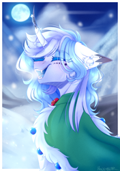 Size: 2760x3920 | Tagged: safe, artist:honeybbear, imported from derpibooru, oc, oc only, oc:shifter dreams, pony, unicorn, female, high res, mare, moon, solo