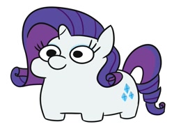 Size: 807x598 | Tagged: safe, artist:jargon scott, imported from derpibooru, rarity, pony, unicorn, female, food, mare, marshmallow, rarara, rarity is a marshmallow, simple background, solo, squatpony, white background